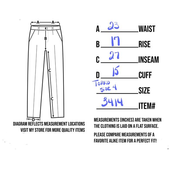 Torrid Relaxed Fit Women’s 4X Black Pants Business Casual Tie Front, 27” Inseam - Picture 2 of 6